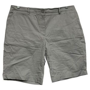 Talbots Women’s Size 16W Girlfriend Chino Shorts Gray Cotton Blend Plus Size New